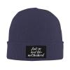Ain't No Hood Like Motherhood Winter Unisex Beanie Warm Thick Knitted Hat Soft Stretch Skull Hat Navy Blue view 2