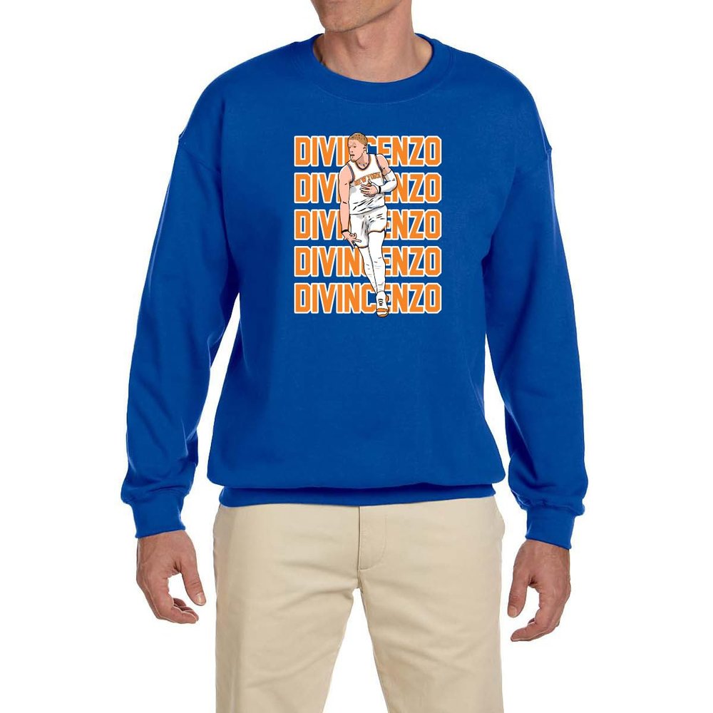 Blue New York Donte DiVincenzo Text pic Crew Neck Sweatshirt Adult Small