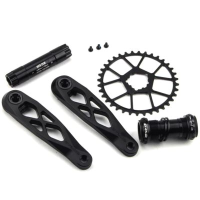 CobraCrawler Ultralight MTB 165/170/175mm Crankset Set,32T 34T 36T 38T Single Speed Mountain Bike Cycling Road Bike Crank Arm Set Dub Axis 29mm Mountain Bicycle Crankset (Black Crank 175mm, 38T BB)