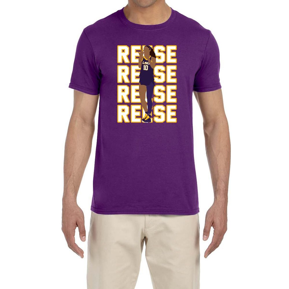 Tenacious Tops Purple Angel Reese Text Pic T-Shirt Youth Medium, 10-12