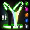 Fokia Kunbio LED Reflective Running Vest Gear,Light Up Vest Runners Night Walking USB Rechargeable,Up to 11hrs Light with Adjustable Waist/Shoulder for Women Men Kids (Colorful Lights) view 1