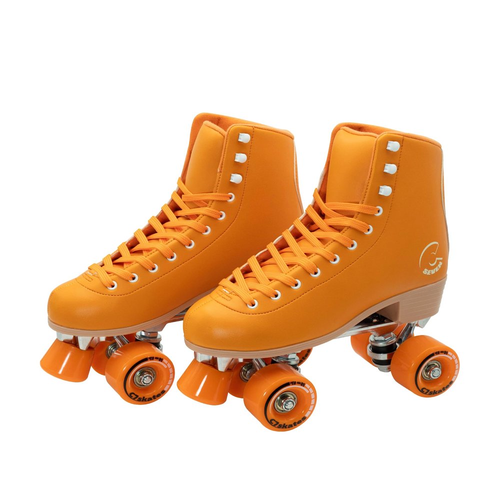 C SEVEN C7skates Cute Roller Skates for Girls and Adults (Carrot Orange, Women's 8 / Men's 7)