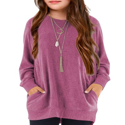 GNKVLER Girls' Tops, Tees & Blouses 7-8 Long Sleeve Casual Shirts Rose Red Size 8-9