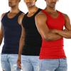 ToBeInStyle Men's 3 Pack A-Shirt Tank Top - Black/Navy/Red - M view 1
