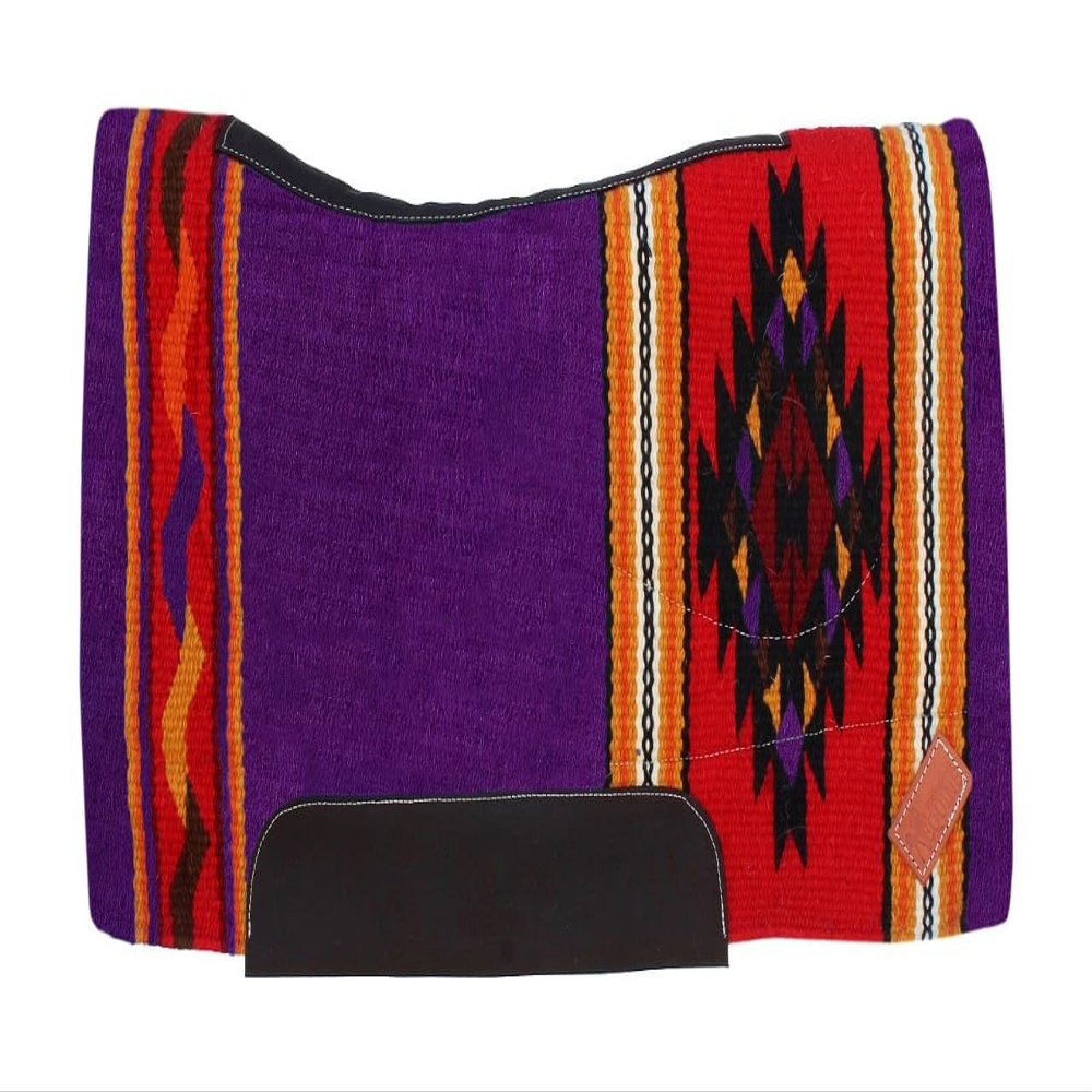 CHALLENGER Horse Western Handwoven New Zealand Wool Contoured Felt Saddle Pad Purple 39224