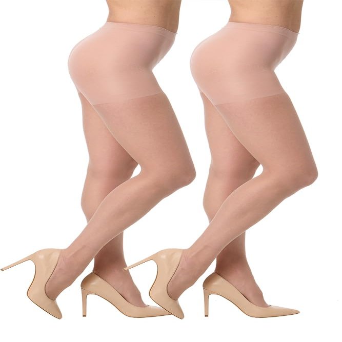 Silkies Women's Ultra Sheer Control Top Pantyhose (2 Pair Pack) - Lightweight, Comfortable, Perfect Fit (US, Alpha, Medium, Regular, Regular, Natural)
