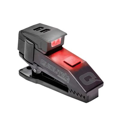 QUIQLITE QuiqLiteX1 Tactical Red/White Hands-Free LED Pocket Light 5/75/150 Lumens, Stainless Steel & Nylon Pastic Housing (USB Rechargeable)