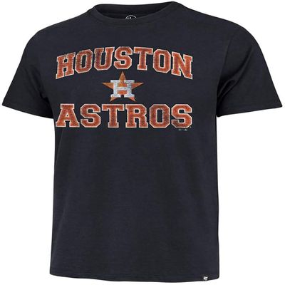 47 MLB Men's Union Arch Franklin Team Color Primary Logo Word Mark Short Sleeve T-Shirt - Houston Astros Navy Small