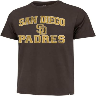 47 MLB Men's Union Arch Franklin Team Color Primary Logo Word Mark Short Sleeve T-Shirt - San Diego Padres Brown XX-Large