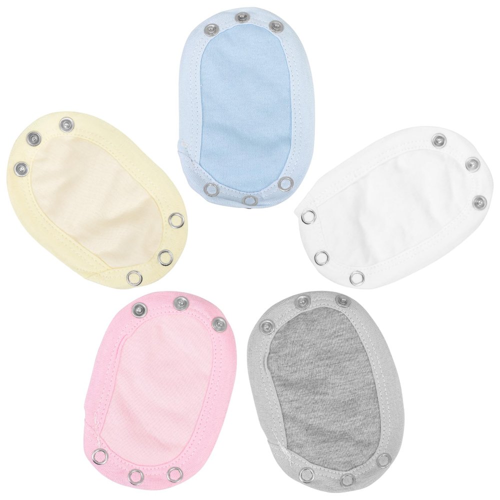 LALADEFIEE Cotton Baby Bodysuit Extenders 5 Pcs Khaki Snap Extenders for Jumpsuits Easy to Wear Remove