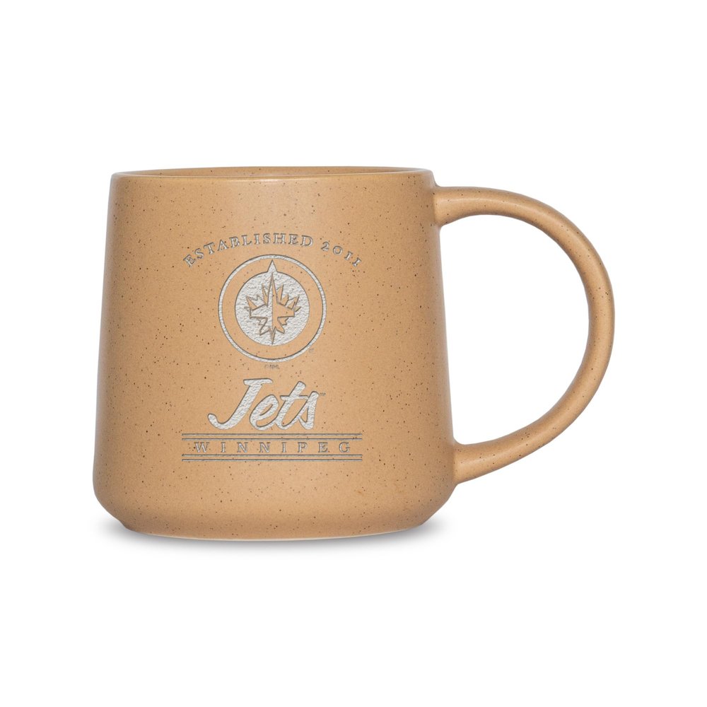 Rico Industries NHL Hockey Winnipeg Jets Sand 16oz Ceramic Taper Mug