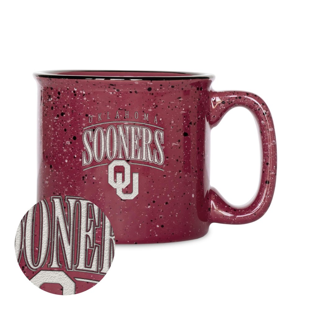 Rico Industries NCAA Oklahoma Sooners Tribute 12oz Laser Engraved Campfire Mug