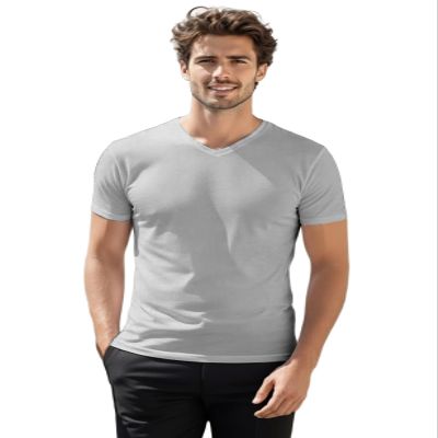 H2H Black Tshirts for Men AshGray US 2XL Tall/Asia 3XLT (CMTTS0197)