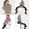 PrinStory Womens Tops Long Sleeve Shirts Slim Fit Business Dressy Casual Pullover Tee for 2025 Trendy Apricot Grey Stripe US L view 2