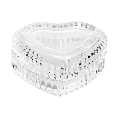 CAJDEOPYE Crystal Glass Heart- Shaped Storage Box Embossed Jewelry Box Candy Box with Lid/1996, 464895