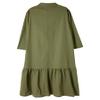 Akivide Women's Khaki Linen-Blend Long Sleeve Button-Down Maxi Dress, Collared Shirt Dress with Ruffled Hem, Loose Casual Spring Summer Long Dresses view 4
