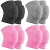 CACASO 3 Pairs Volleyball Knee Pads for Kids,Anti-Slip Padded Sponge Knee Brace,Soft Breathable Kids Knee Pads,Elastic Knee Protector for Girls Boys Dance Football Sports(Pink,Purple,Gery,X-Small) view 1