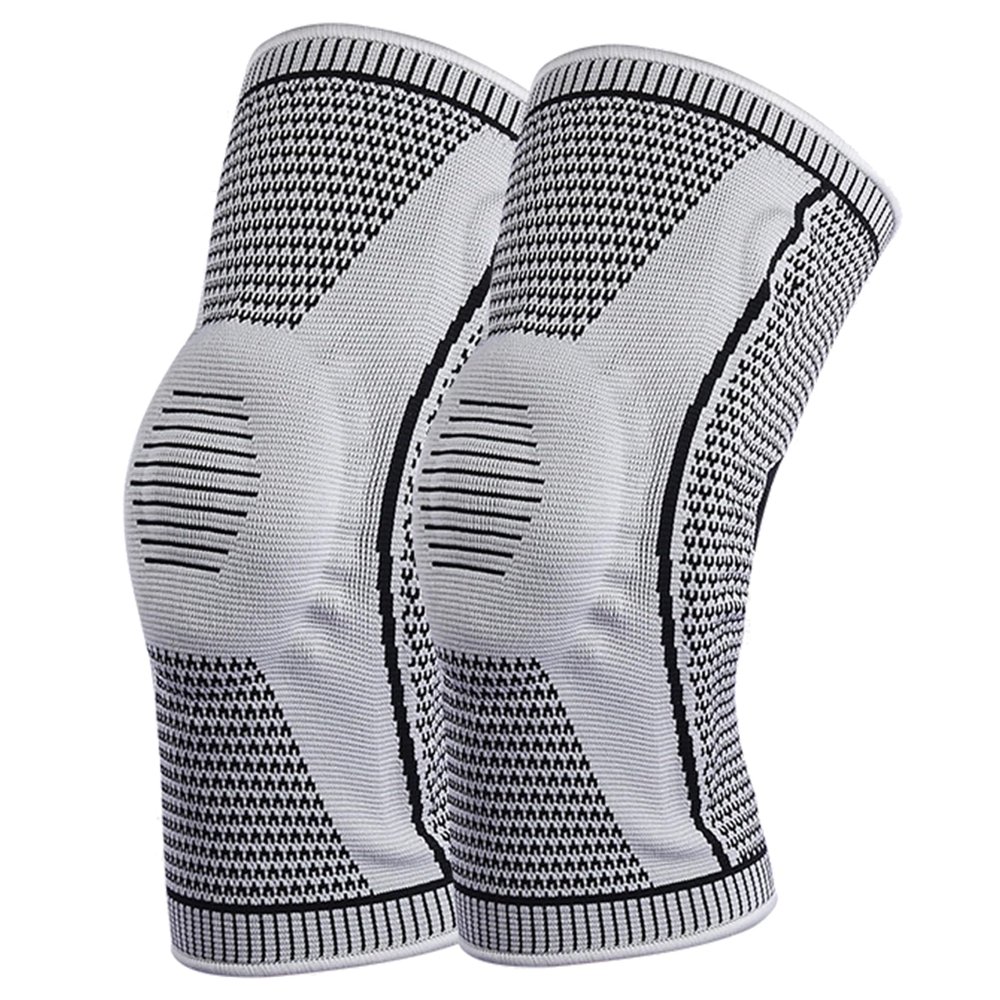 MUHRNULH Men Women Knee Brace Compression Knee Sleeves with Patella Gel Pad & Side Stabilizers Knee Compression Sleeve Knee Braces for Knee Pain (Gray,Medium)