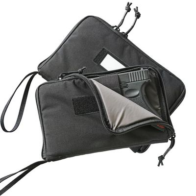 DUOLUDA 2-Pack Soft Pistol Cases Handgun Case Soft Pistol Rug Case Tactical Handgun Storage Pouch with for Hunting Shooting Range Sports Home storage3 of ID Patches Included (Black)