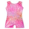 Domusgo Girls Gymnastics Leotards Sparkle Sleeveless Biketards with Shorts view 1