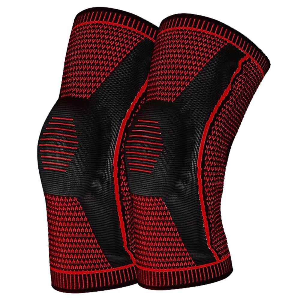 MUHRNULH Men Women Knee Brace Compression Knee Sleeves with Patella Gel Pad & Side Stabilizers Knee Compression Sleeve Knee Braces for Knee Pain (Red,Medium)