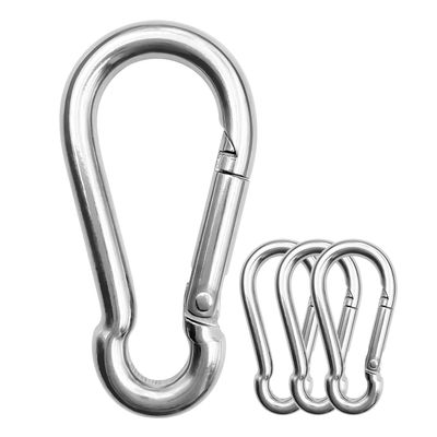 ThreeLeaves 2.75 Inch Stainless Steel Carabiner for Camping. Heavy Duty Carabiner Clips Small. Stainless Steel Spring Snaps Hooks for Camping. (25 Pack)