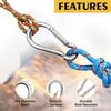 ThreeLeaves 2.75 Inch Stainless Steel Carabiner for Camping. Heavy Duty Carabiner Clips Small. Stainless Steel Spring Snaps Hooks for Camping. (25 Pack) view 2