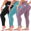 3 Pack Leggings for Women High Waisted No See-Through Tummy Control Soft Yoga Pants Womens Workout Athletic Running Leggings view 1