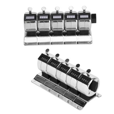 Mechanical Counter Metal Manual Clicker 4Digit 5 Units Stainless Steel Tally Hardware Tools