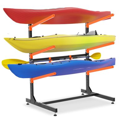 UOKRR 3 Kayak Storage Rack, Heavy Duty Freestanding Kayak Racks Outdoor
