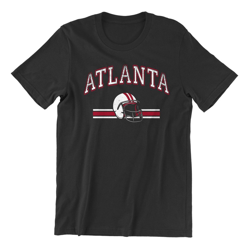 Atlanta City Football Shirts Show Your Team Spirit with Short Sleeve Fan Shirt for Men T-Shirt, L, Black