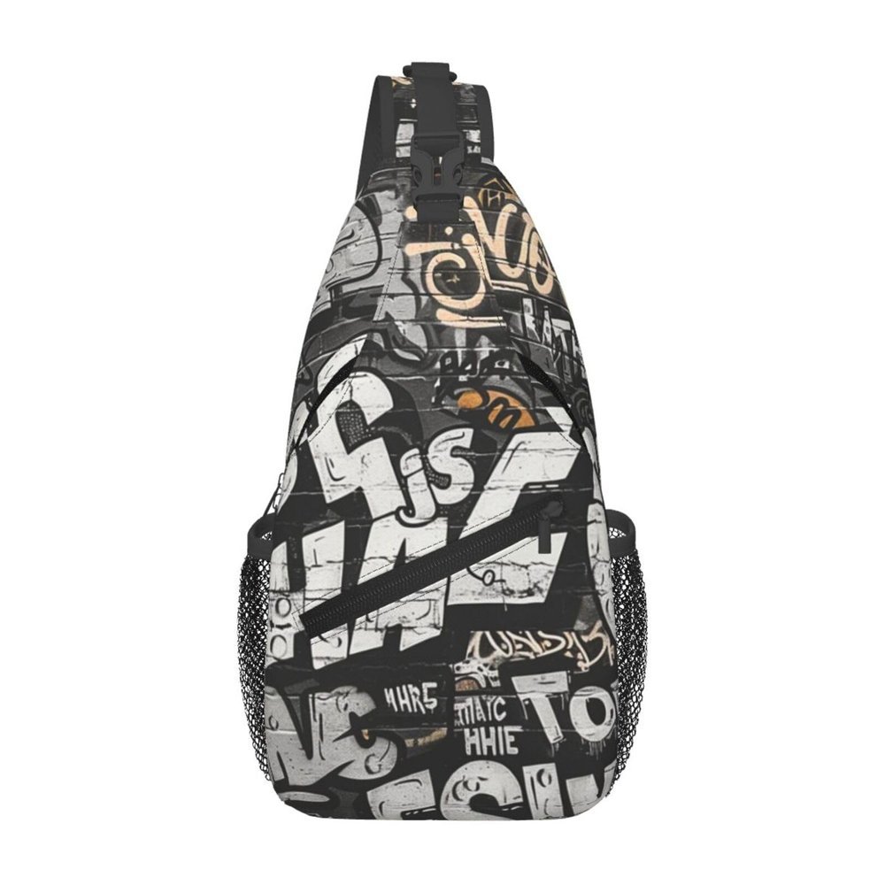 Krirteh Graffiti Art Crossbody Sling Bag For Women Men Cute Chest Bag Shoulder Bag Sling Backpack Casual Sport Daypack For Travel Hiking