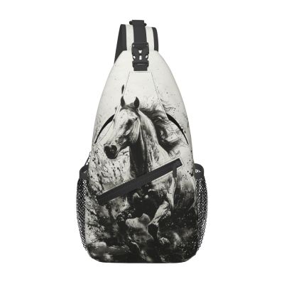 Krirteh Running Horse Crossbody Sling Bag For Women Men Fashion Chest Bag Shoulder Bag Sling Backpack Travel Hiking Casual Sport Daypack