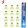HXBER 12Pcs Imitation Nylon Feather Badminton Birdies Ball Set Shuttlecock for Indoors Outdoors Sports Activities/Training, Yellow