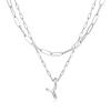 adoyi Valentines Day Gifts Silver Initial Necklace for Women 14k Gold Plated Layered Bubble Letter Necklaces Trendy Jewelry Chain Name Y Pendant Necklace Stack Birthday Valentines Day Gifts view 1