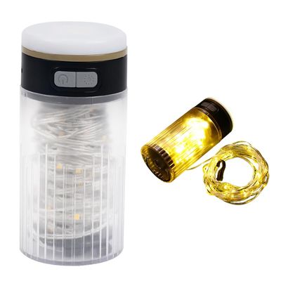 TwirlTide LED Camping String Light Portable 2 in 1 Campsite Ambient Lamp Waterproof Tent Light with 6 Modes Support Power Bank Function for Camping Hiking Courtyard Tent Decoration
