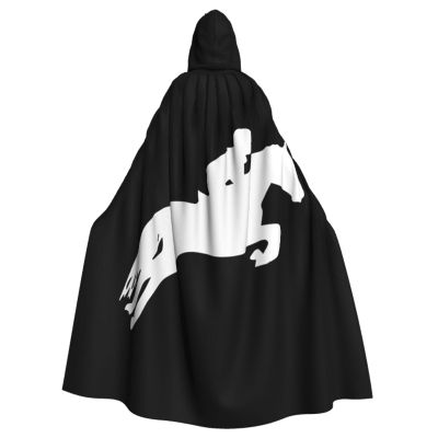 HYYTNHJSD Horse Show Jumping Hooded Cape Unisex Halloween Christmas Cape Costume Party Cape Black