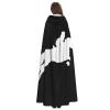 HYYTNHJSD Horse Show Jumping Hooded Cape Unisex Halloween Christmas Cape Costume Party Cape Black view 4