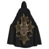 HYYTNHJSD Coptic Orthodox Cross Hooded Cape Unisex Halloween Christmas Cape Costume Party Cape Black view 1