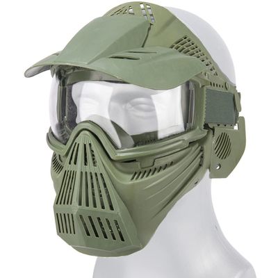 Goldenball Tactical Full Face Airsoft Mask w/Eye Safety & Visor (Olive DRAB)