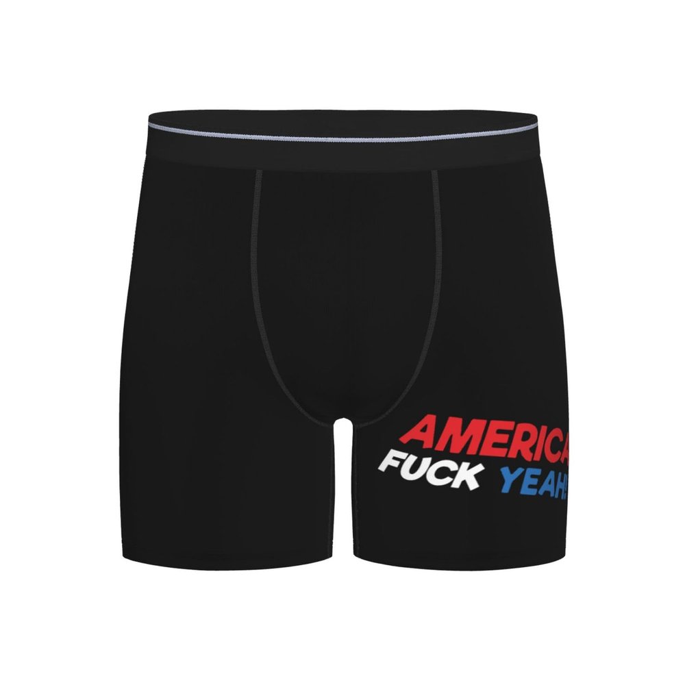 NJHGHHRT America - Fuck Yeah Men's Underwear Boxer Briefs Black