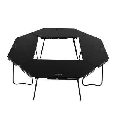 NineFit Basics Ultra Light Aluminum Folding Picnic Table - Outdoor Camping Essential Black