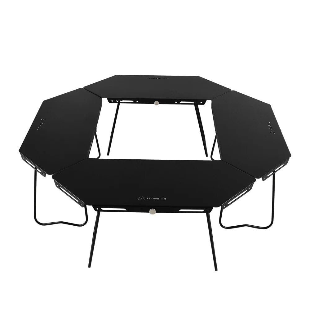 NineFit Basics Ultra Light Aluminum Folding Picnic Table - Outdoor Camping Essential Black