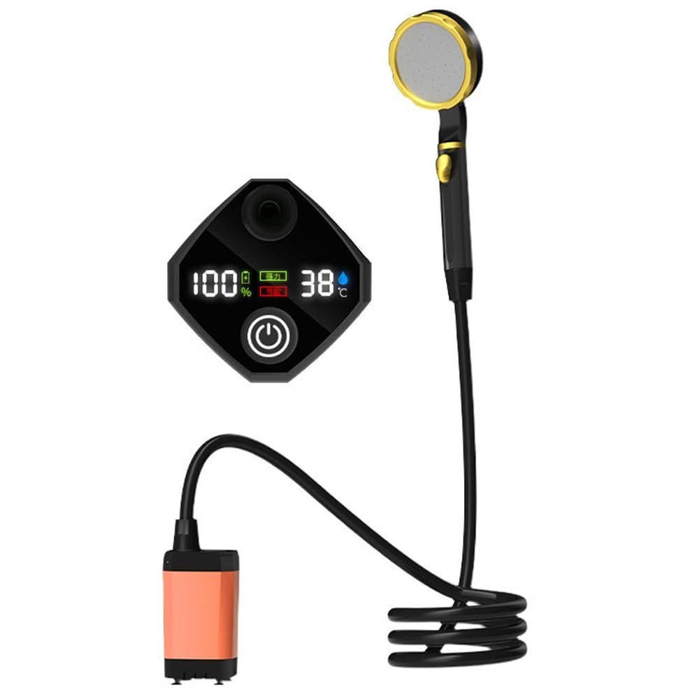 TwirlTide Portable Camping Shower Pump Reable Electric Shower Pump with Intelligent Digital Display