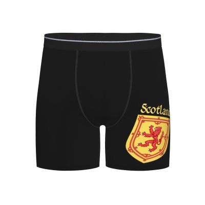 NJHGHHRT Lion Rampant Scotland Scottish Men's Underwear Boxer Briefs Black