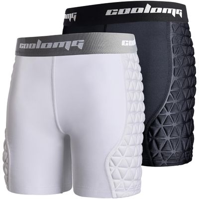 COOLOMG Women Sliding Shorts Softball Padded Compression Slider Shorts for Baseball Football Lacrosse Cricket Black White XL