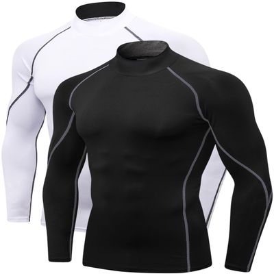 2/3 Pack Men's Compression Shirts Long Sleeve Workout Shirts Mock Turtleneck Athletic Base Layer Active Undershirts Tops