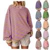 asntrgd 2024 Womens Oversized Sweatshirts 2024 Fall Striped Color Block Pullover Tops Casual Hoodies Long Sleeve Y2k Outfits view 1