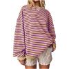 asntrgd 2024 Womens Oversized Sweatshirts 2024 Fall Striped Color Block Pullover Tops Casual Hoodies Long Sleeve Y2k Outfits view 2