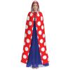 HYYTNHJSD Red White Polka Dot Hooded Cape Unisex Halloween Christmas Cape Costume Party Cape view 2
